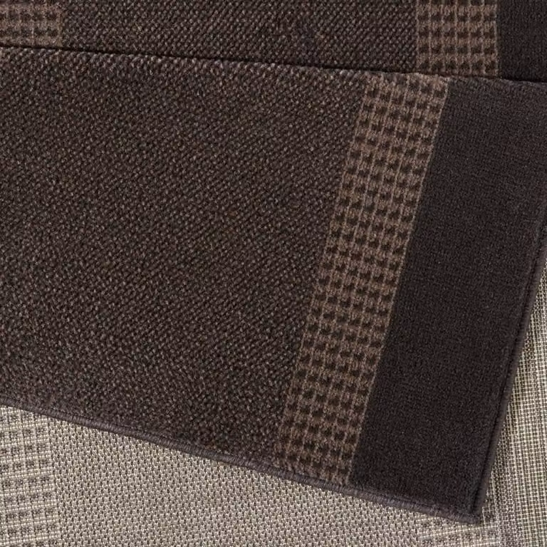 THE RUGS Designer Velours Band Brown Polypropylene Short Pile Runner, W: 80 cm, L: 400 cm
