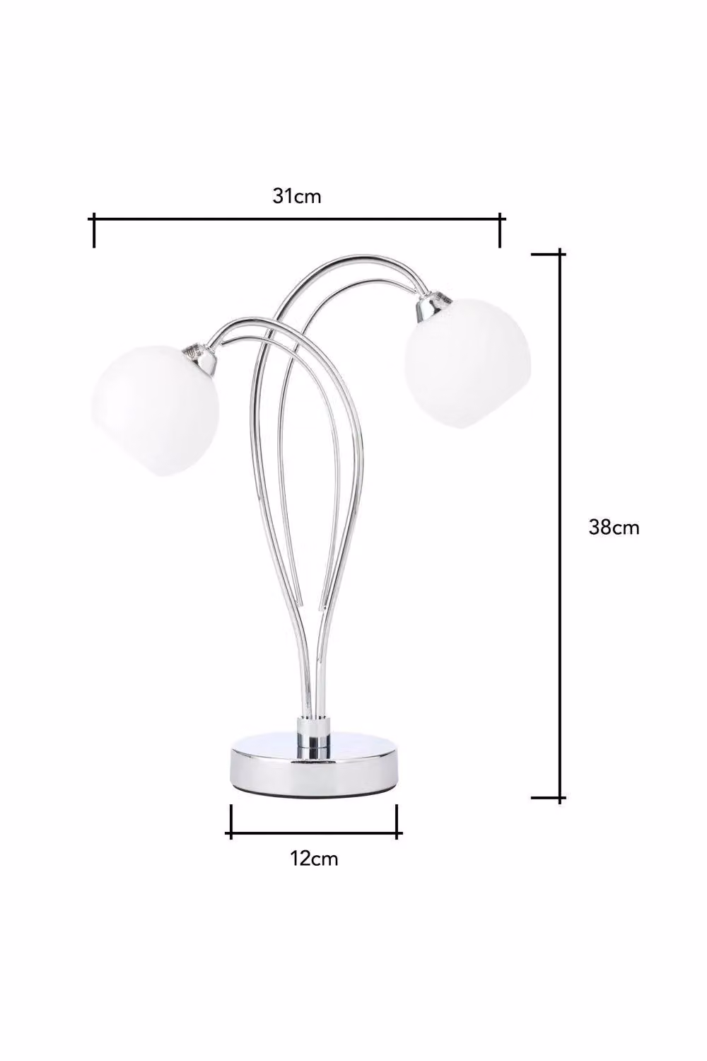BHS Lighting Soni Table Lamp in Silver and Chrome with Glass Sphere – 3