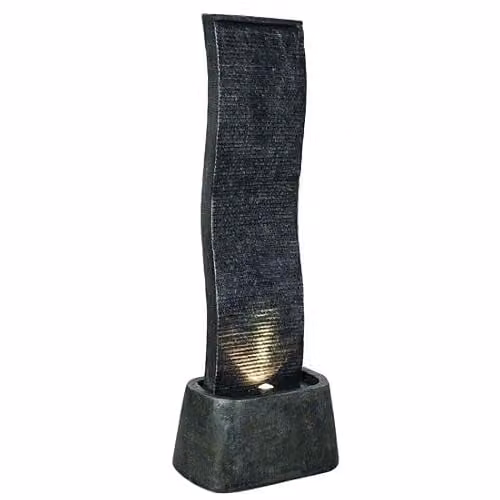 Tranquility Nior Cascade Contemporary Black Rectangular Tabletop Water Feature with Mains Power