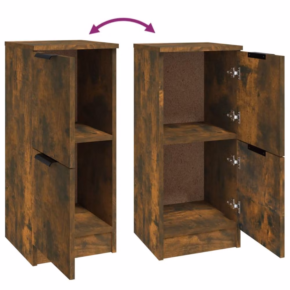 Berkfield Home Smoked Oak Sideboard in Brown, W/D/H: 30 x 30 x 70 cm – 3