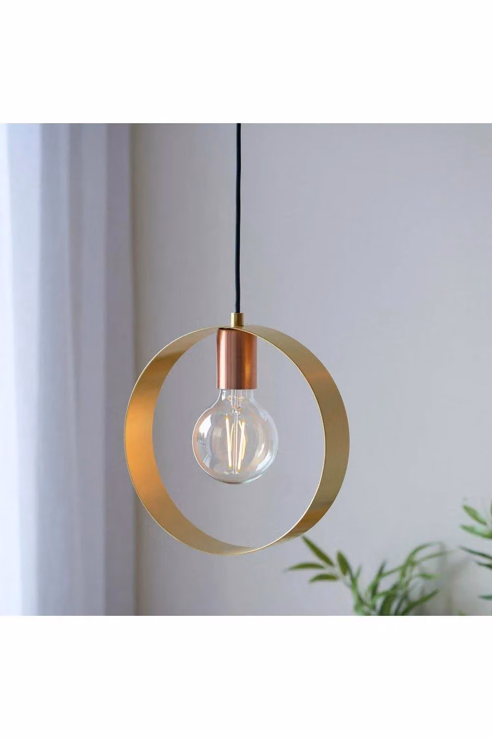 Netlighting Hoop Single Pendant LED Ceiling Lamp in Gold and Brushed Brass – 2