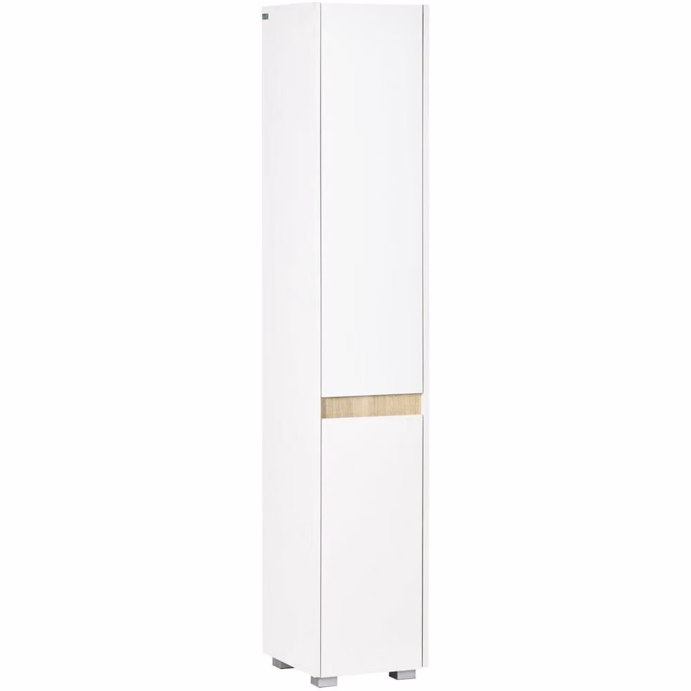 Wyld Haus Moka Tall Freestanding Bathroom Cabinet with 5 Adjustable Shelves and Hinged Doors in White – 2