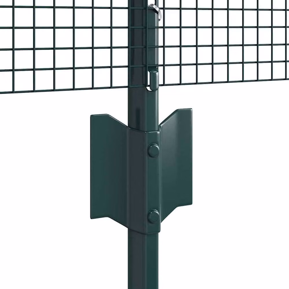Berkfield Home Green Steel Welded Wire Fence with 5 U-Profile Posts, W: 100 cm, H: 60 cm, D: 0.6 cm – 4