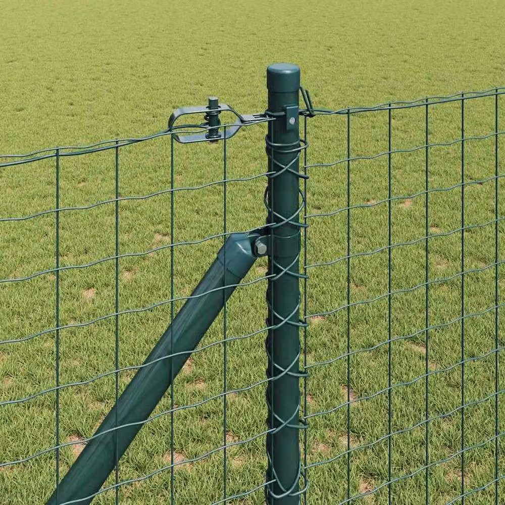 Berkfield Home Green Euro Fence with 7 Spike Posts, Galvanised Steel, W: 10 m, H: 1.2 m – 3