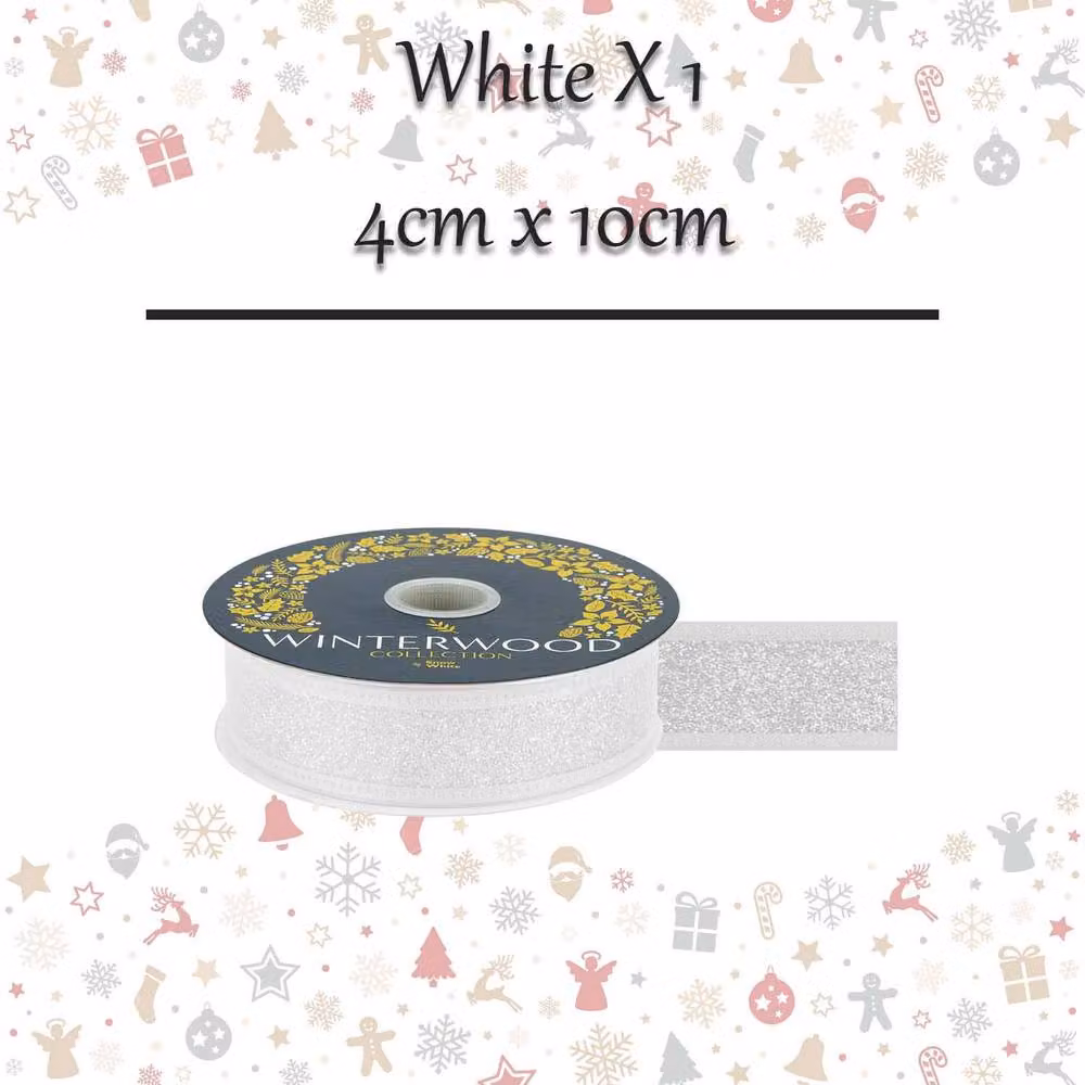 VFM e-Store White Christmas Party Ribbon Garland Decoration, W/H: 4 x 10 cm – 2