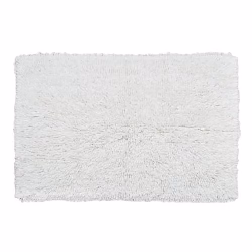 Allure Bath Fashions Tumble Twist Cotton Bath Mat, White, W: 55 cm, L: 90 cm