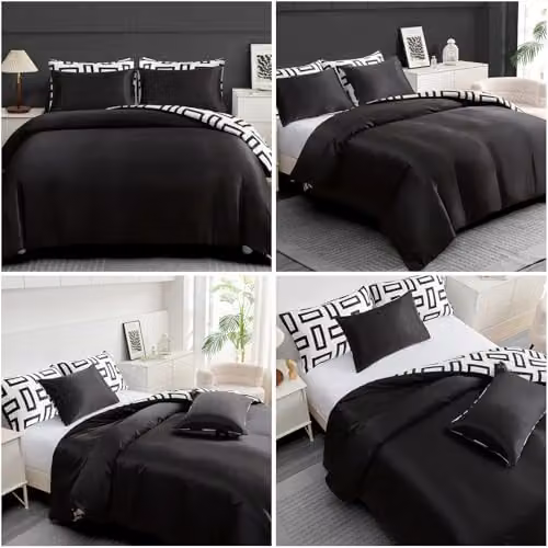 Pamposh Single Reversible Mako Satin Silk Duvet Cover and Pillowcase Set with Zip Closure, W: 135 cm, L: 200 cm – 7