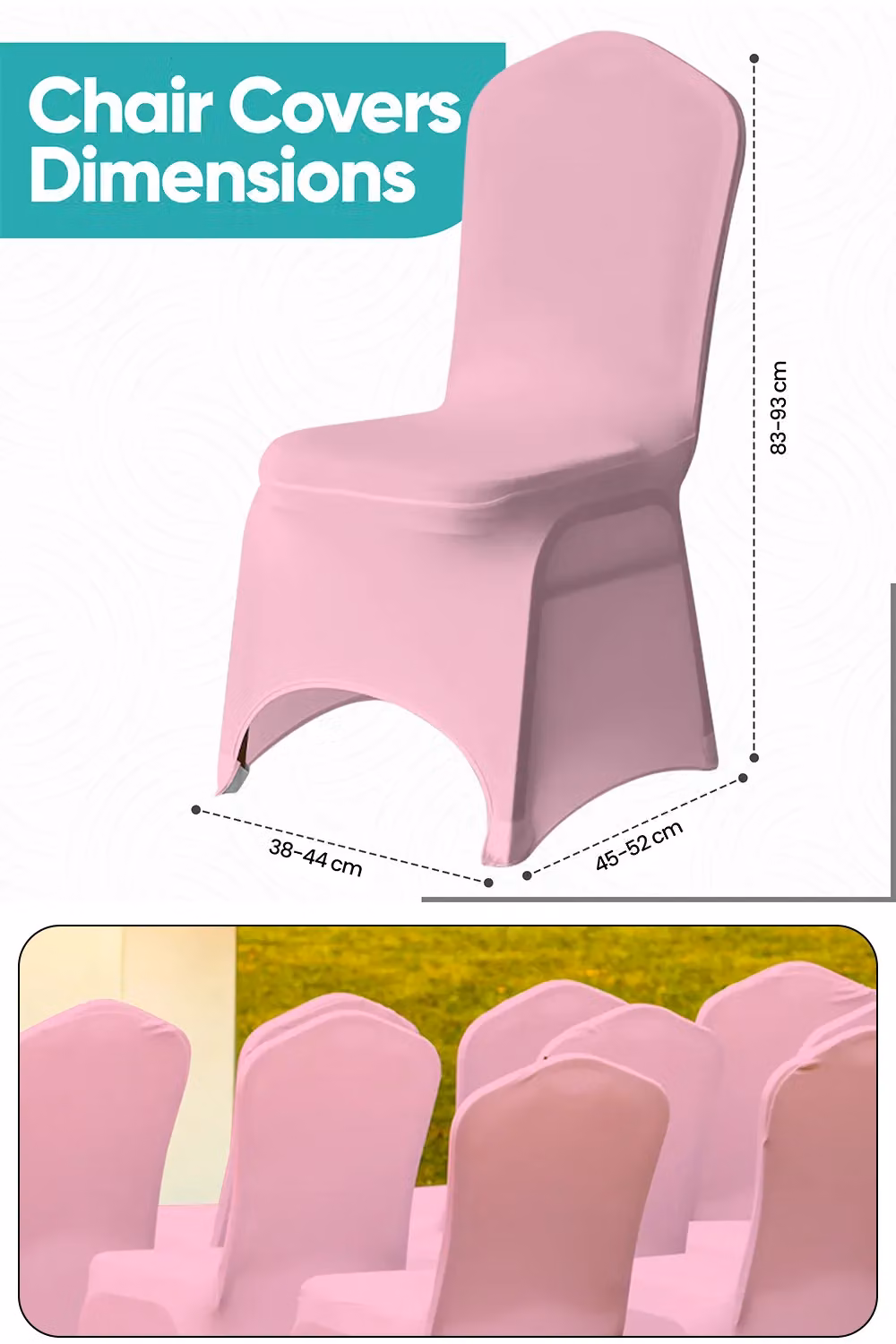 Neel Blue 10-Piece Baby Pink Spandex Arched Front Dining Chair Slipcovers, Stretchable and Washable Fabric – 2