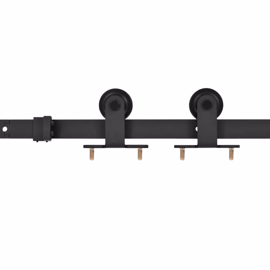 Berkfield Home SKIEN Sliding Door Hardware Kit in Black Steel, 200 cm – 2