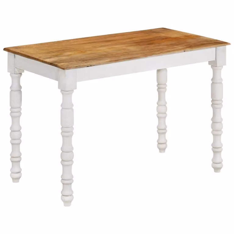 Berkfield Home Beautiful Solid Mango Wood Dining Table in Brown, W/D/H: 110 x 60 x 76 cm