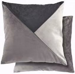 New Edge Blinds Picasso Grey Velvet Square Cushion Cover, W/D/H: 43 x 43 x 43 cm