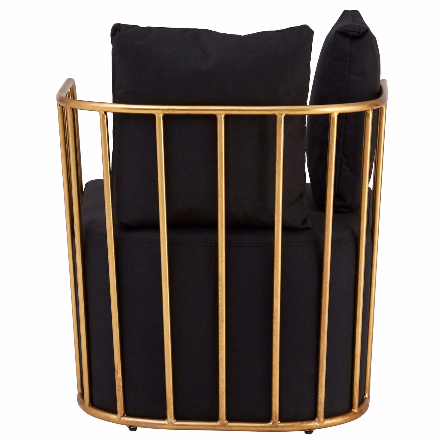 Orsina Accent Chair with Black Fabric Seat and Gold Metal Frame – 2