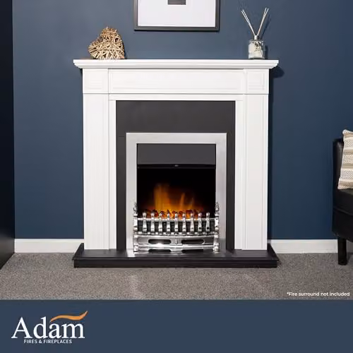 Adam Blenheim Recessed Electric Fire in Silver – 3