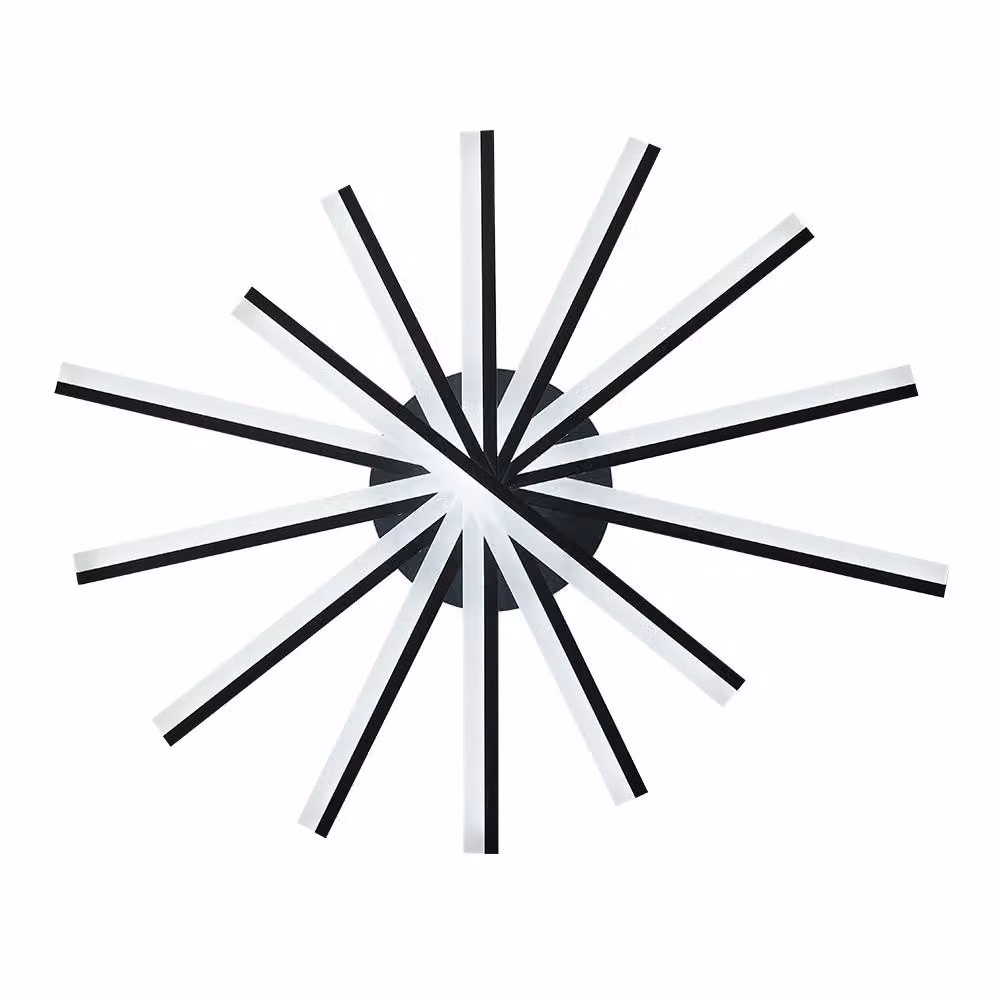Living and Home Modern 15-Light LED Sputter Ceiling Light Fixture in Black – 2