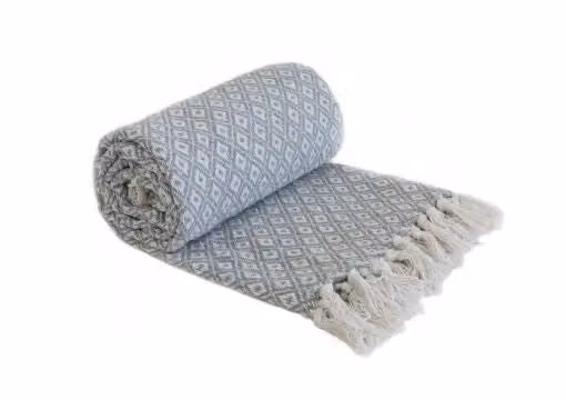 New Edge Blinds Stockholm Collection Geometric Woven Cotton Throw in Grey, W/D/H: 127 x 152 cm – 3