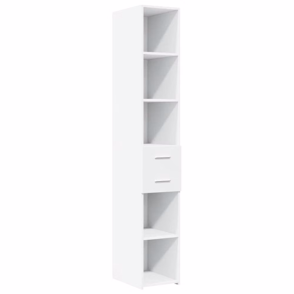 Berkfield Home Modern White Wall Mounted Highboard with Internal Shelves and Doors W/D/H: 30 x 42.5 x 185 cm