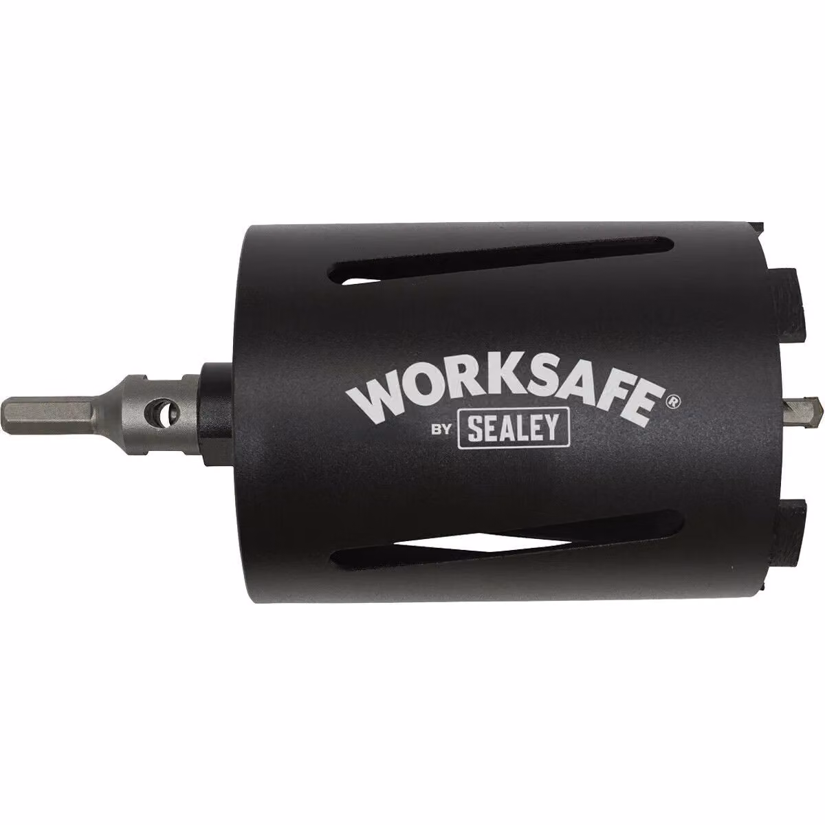 Loops Dry Diamond Core Drill Hole Saw with Hex Drive Adaptor, Black and Multicolour, Diameter: 117 mm, Length: 150 mm – 2