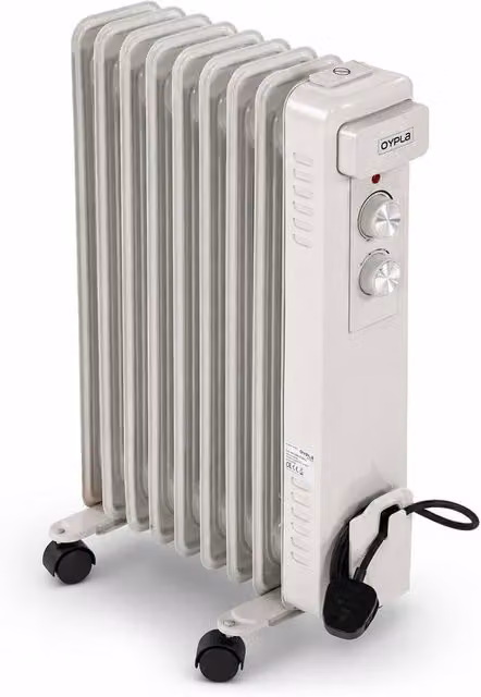 Oypla 9 Fin Portable Oil Filled Electric Radiator Heater in White – 1