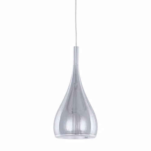 Netlighting Modern Hanging Pendant Light in Chrome and Grey with Metal Shade, E27