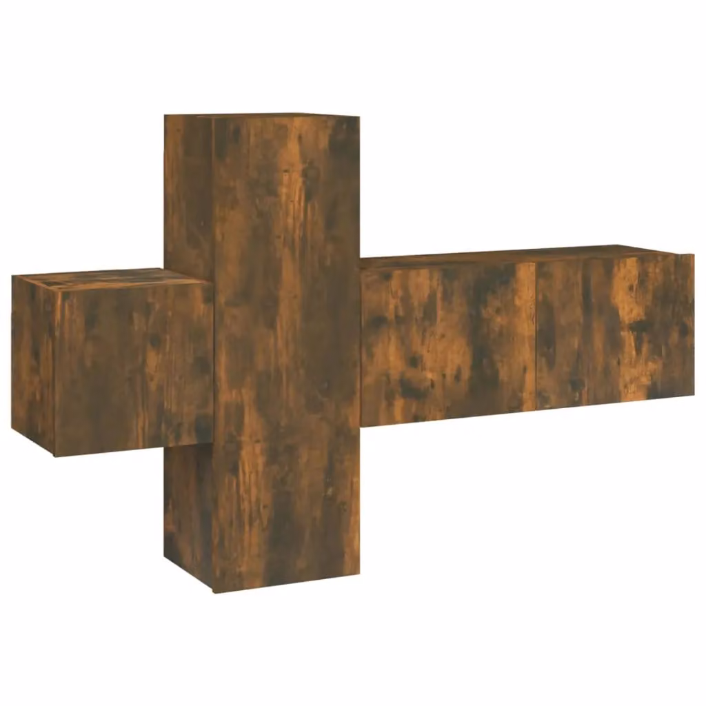 Berkfield Home 3 Piece Smoked Oak TV Cabinet Set in Brown – 2