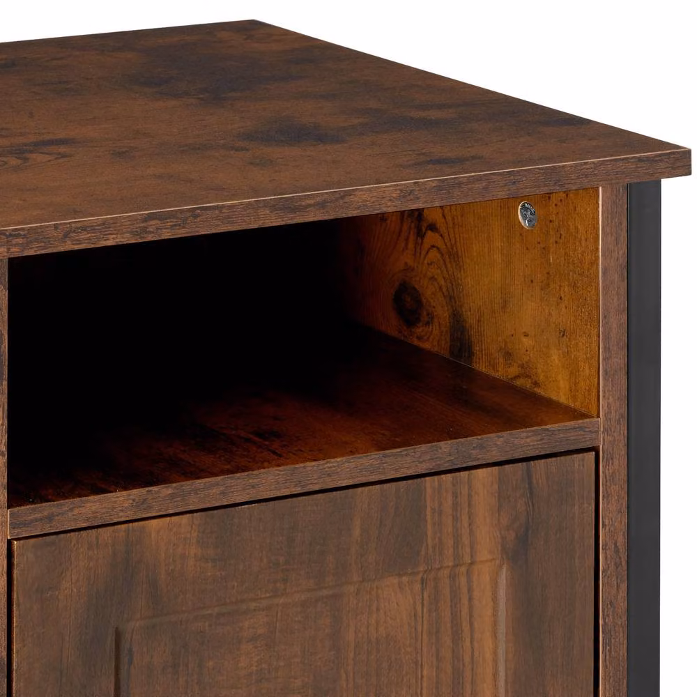 tectake Blackburn Industrial Bedside Table in Brown and Black – 9