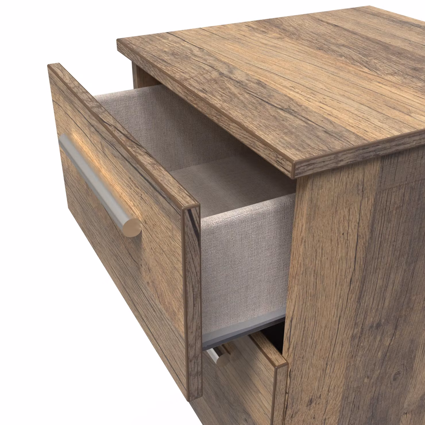 Ready Assembled 2 U Trent 2 Drawer Bedside in Dark Brown Oak – 3