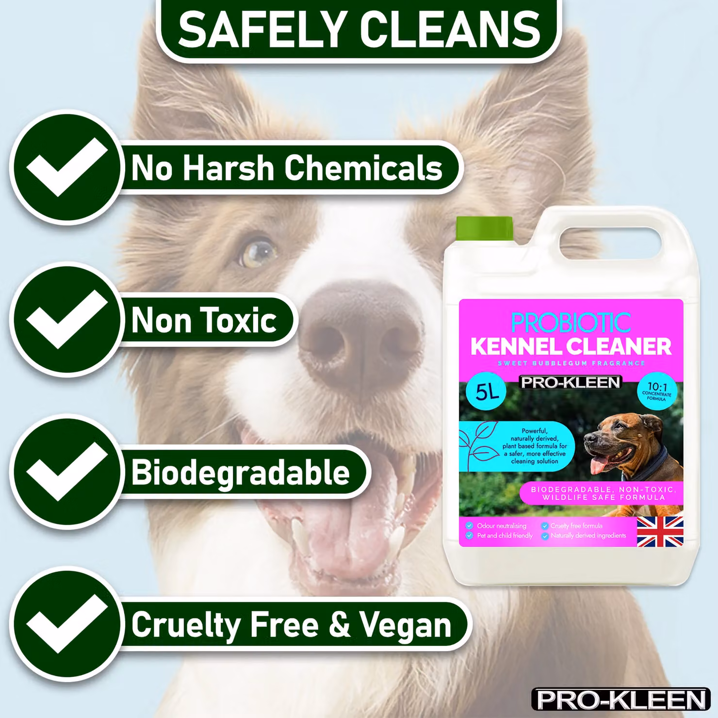 Pro-Kleen ProBiotic Kennel Cleaner, Biodegradable and Non-Toxic, Bubblegum Pink, 5 l – 3