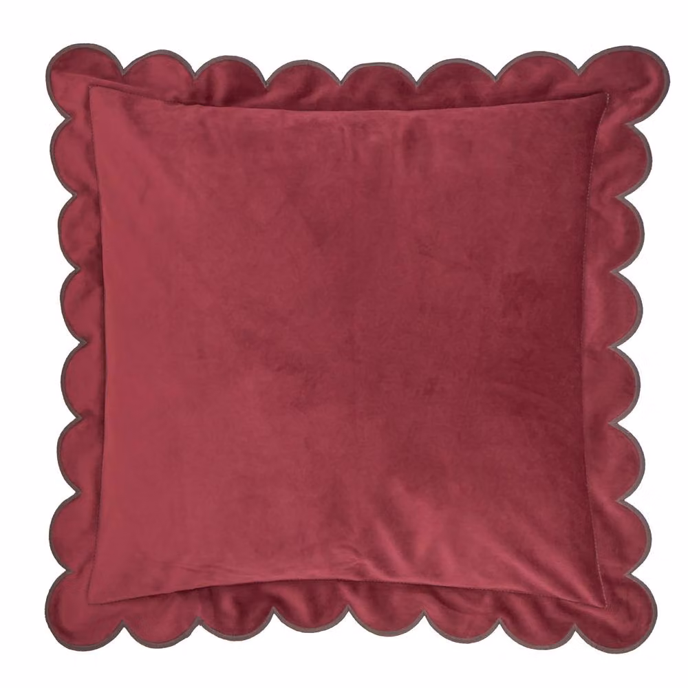 Furn Lil Scallop Velvet Cushion in Red, W/D/H: 45 x 45 x 45 cm – 2