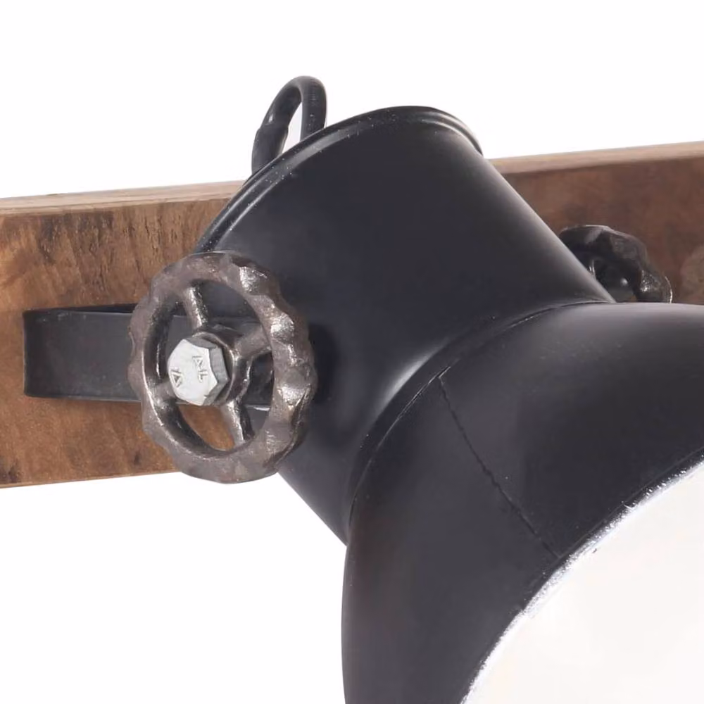 Berkfield Home Industrial Wall Lamp in Black and Brown with E27 Socket, W/H: 45 x 25 cm – 3