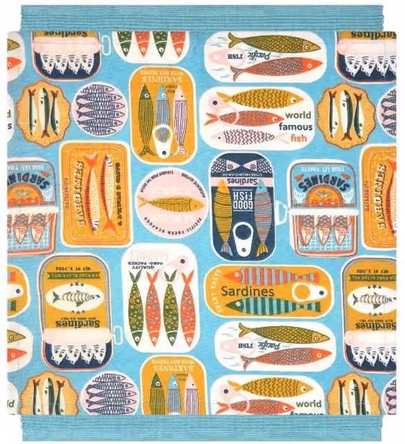 dexam Sardines Napkin and Placemat Set in Blue