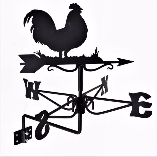 Buttercup Farm Mini Cockerel Weathervane in Black Steel, W38 x D38 x H47.5 cm – 1