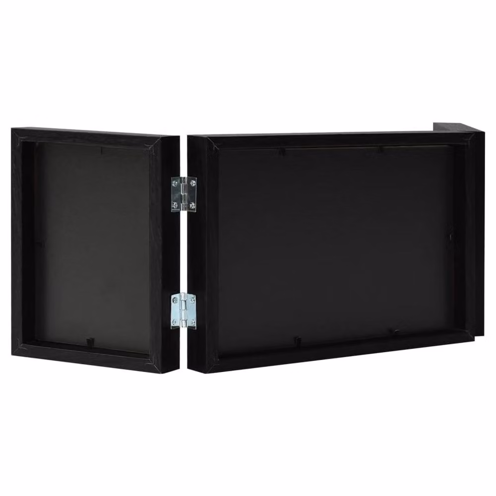 Berkfield Home Trifold Photo Frame Collage in Black, W: 28 cm, H: 18 cm – 3