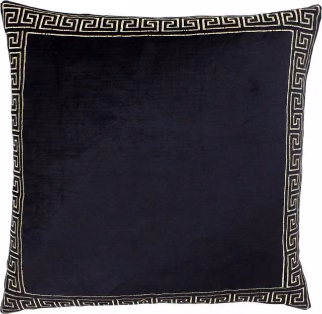 Paoletti Apollo Embroidered Square Cushion in Black and Gold