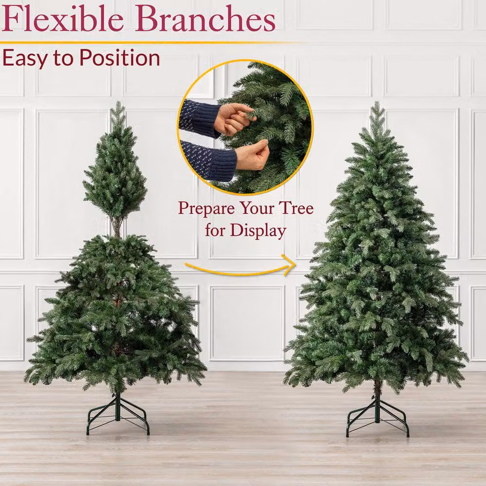 Christow Realistic Green Artificial Christmas Tree with Stand – 5
