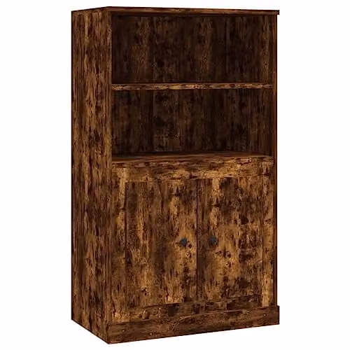 vidaXL Modern Highboard in Smoked Oak, Brown, W/D/H: 60 x 35.5 x 103.5 cm