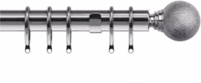 NewEdgeBlinds Metal Curtain Pole Set in Silver with 35mm Diameter