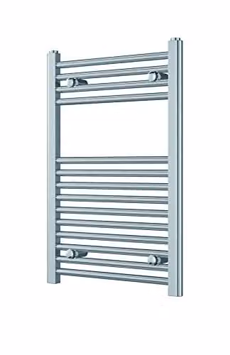 Prorad 2 Straight Towel Rail with Wall Bracket, Chrome, H 180 cm x W 50 cm