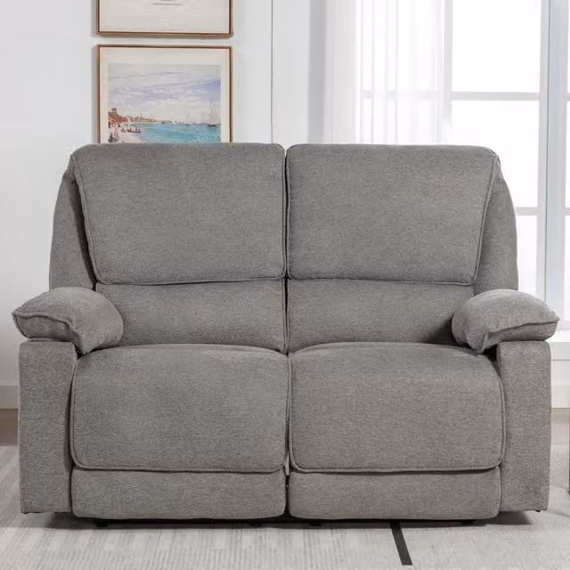 More4Homes Sydney 3-Seater Manual Recliner Fabric Sofa in Grey