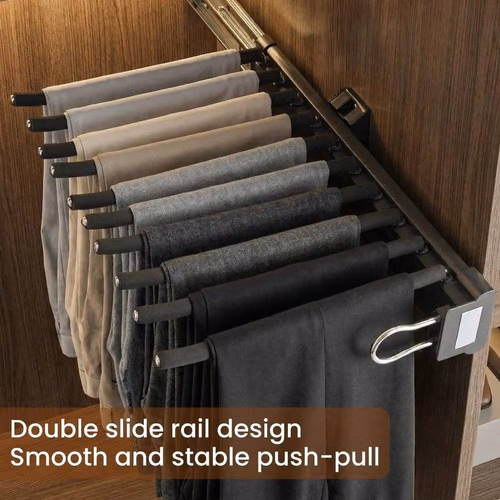 VOGREX Black Extendable 10 Arm Pull Out Trouser Rack and Telescopic Pants Hanger – 4