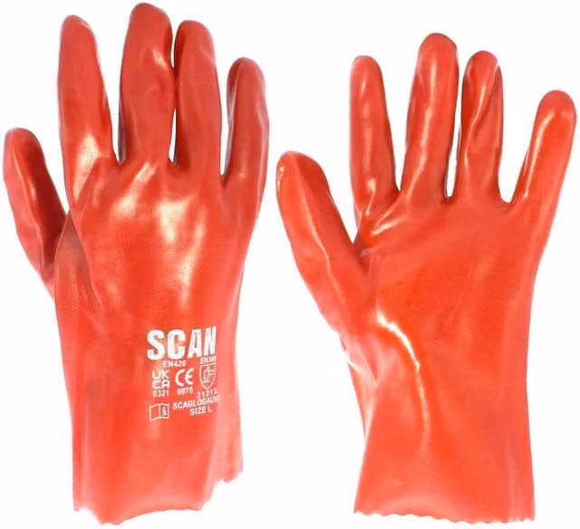 Scan PVC Gauntlets, Red and Multicolour, Size: Large – 1