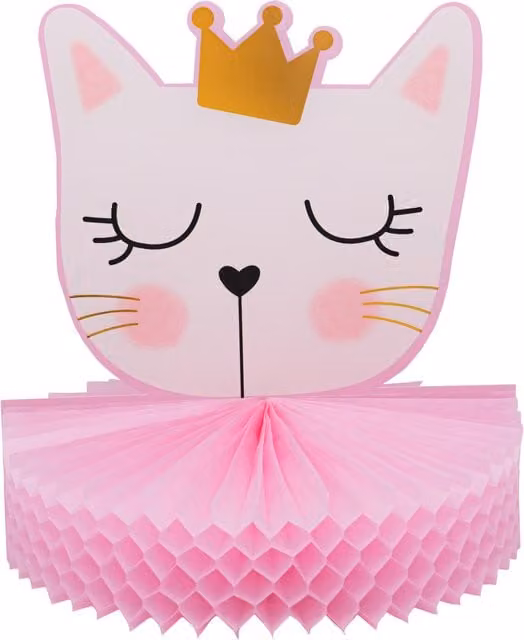 My Party Pink Kitten Honeycomb Tabletop Centrepiece for Birthday Parties