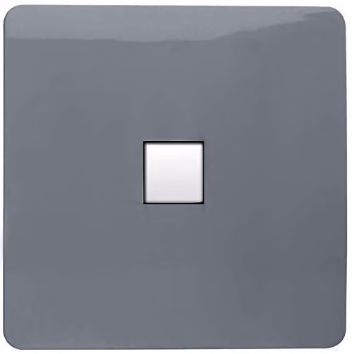 Trendi Switch Artistic Modern Glossy Tactile Telephone Socket in Warm Grey
