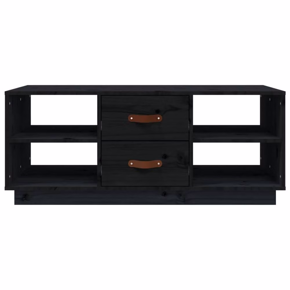 Berkfield Home Black Rustic Solid Pine Coffee Table W/D/H: 100 x 50 x 41 cm – 4
