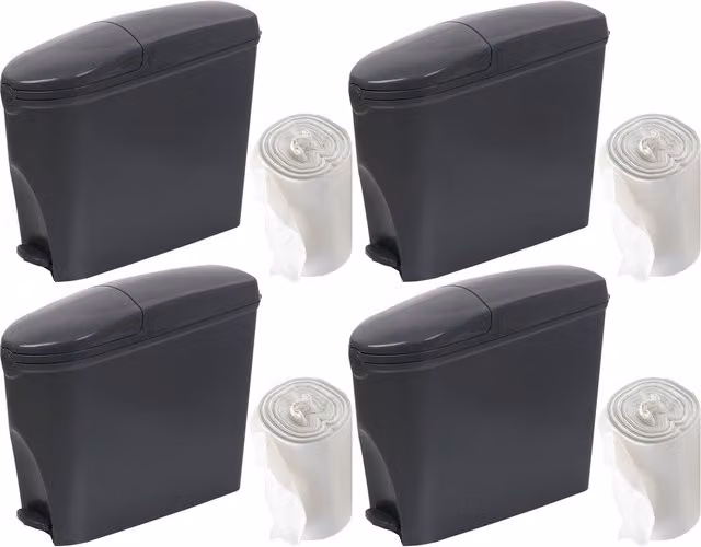 Pro-Kleen Grey 20L Pedal Sanitary Bin with 4kg Bin Liners for Female and Baby Hygiene