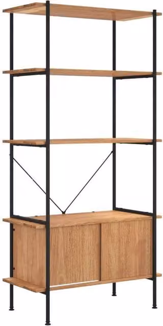 Berkfield Home Brown Industrial Bathroom Cabinet with Door and Open Shelf, W: 38 cm, D: 33 cm – 1