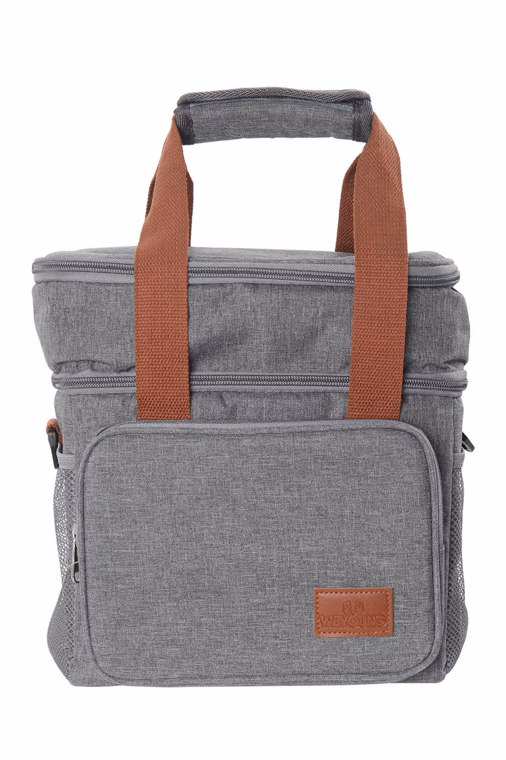 Living and Home 2-Layer Leakproof Insulated Lunch Tote Bag with Adjustable Shoulder Strap in Grey – 3