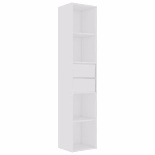vidaXL Modern White MDF Book Cabinet with Back Panel, W/D/H: 36 x 30 x 171 cm