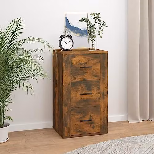 vidaXL Modern Sideboard in Brown Smoked Oak, W/D/H: 40 x 33 x 70 cm – 2
