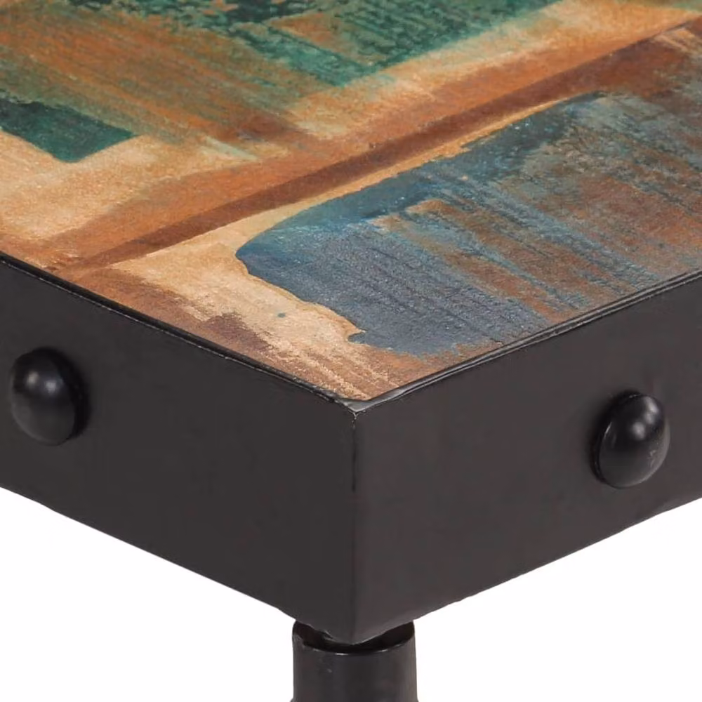 Berkfield Home Reclaimed Wood Coffee Table with Castors, Brown, W: 100 cm, D: 55 cm, H: 26 cm – 3