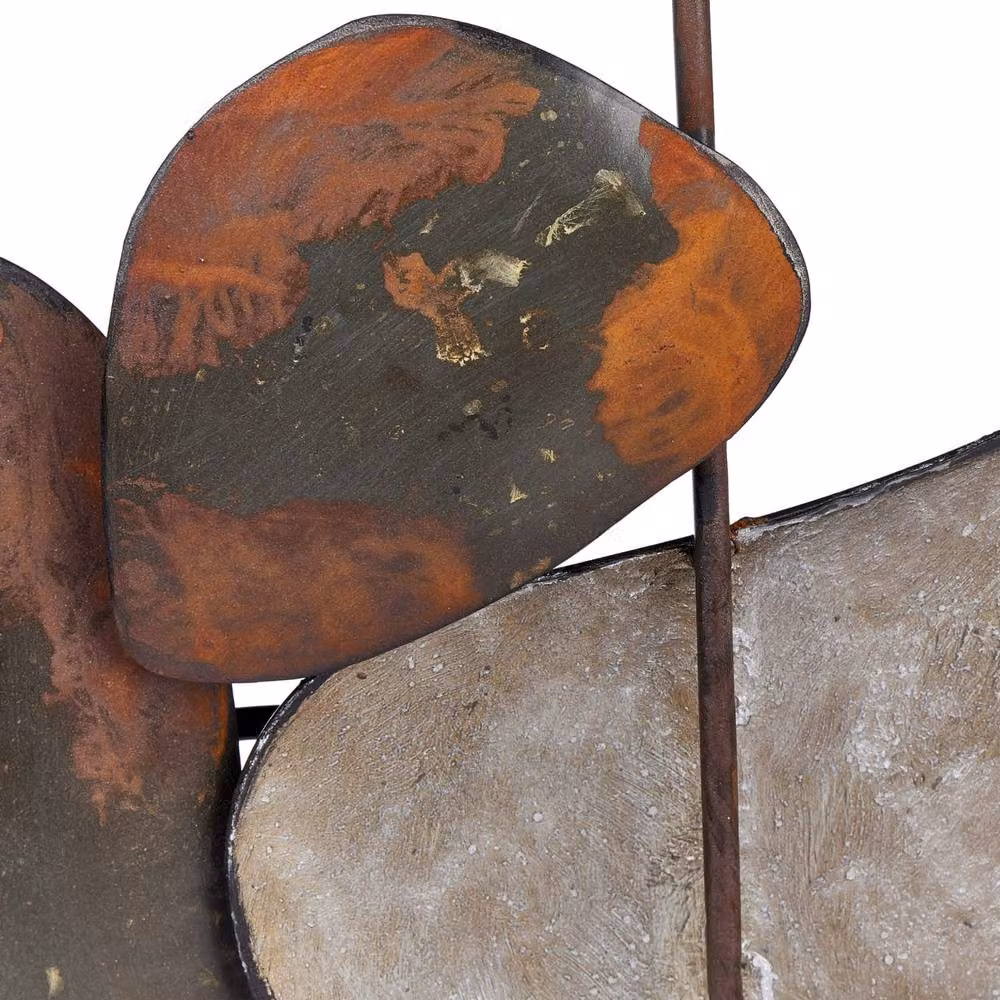 Wyld and Coco Brown Metal Geometric Abstract Wall Sculpture – 4